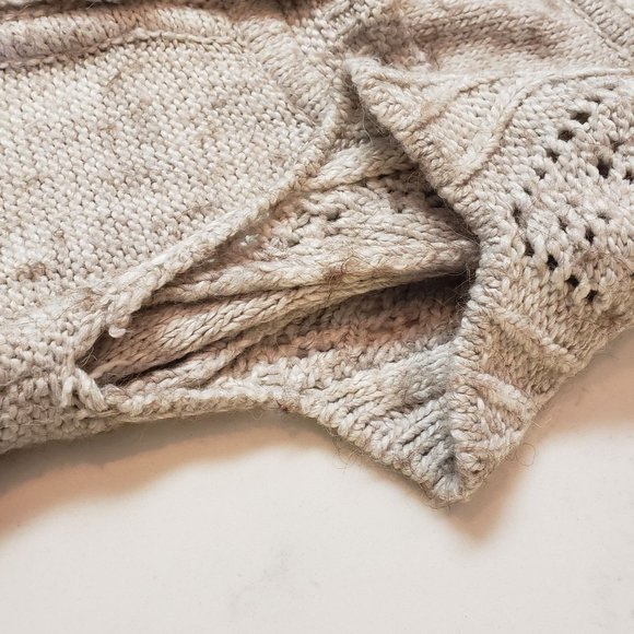 Alpaca Knit Dress size Large crochet button front Neutral bcbg y2k - Picture 10 of 14